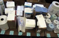 Sample paper products submitted by vendors to JPC members.